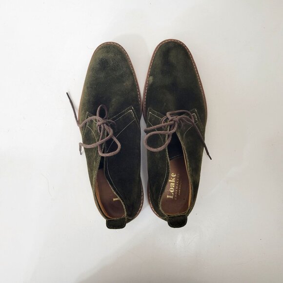 Loake Green Suede Chukka Boots Mens US Size 9 UK Size 8 1/2 Leather Sole Made In - Picture 5 of 8